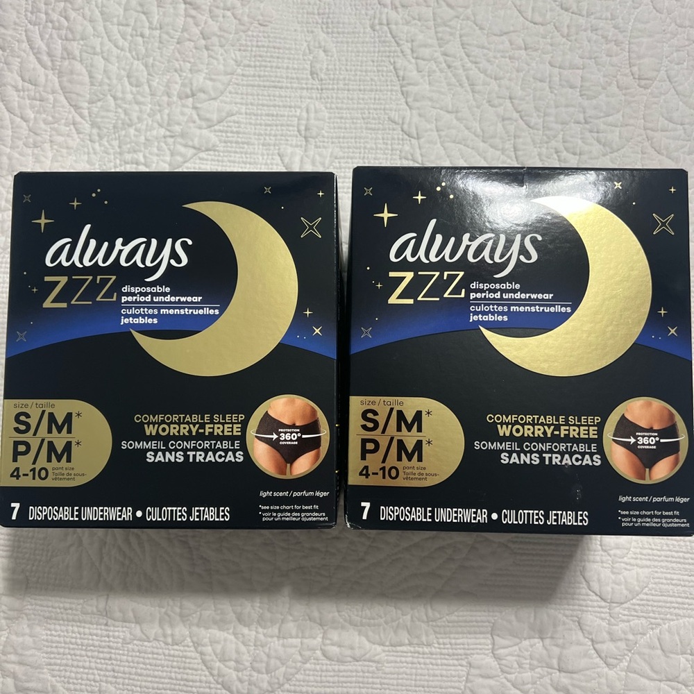 Always ZZZ Black and Gold Period Underwear